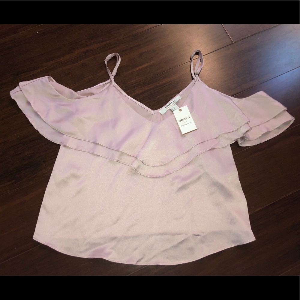 Cute Forever 21 Silky Mauve Blouse